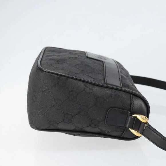 GUCCI GG Canvas Shoulder Bag Black Gold 001 14 0412 Auth ep12224 - Picture 5 of 15